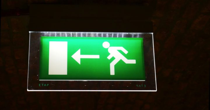 green emergency exit